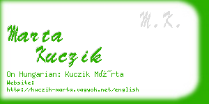 marta kuczik business card